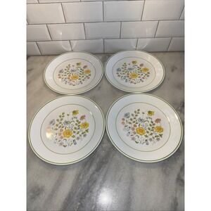 Vtg Set Of 4 CorelleSPRING MEADOWIndividual Dinner Plate Retired 1986 USA GW009